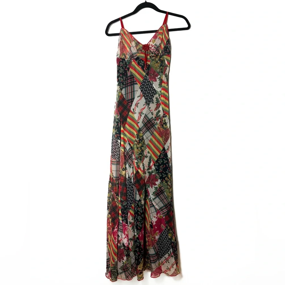 Free People ‘Tis The Season Patchwork Maxi Dress size 10 NWT